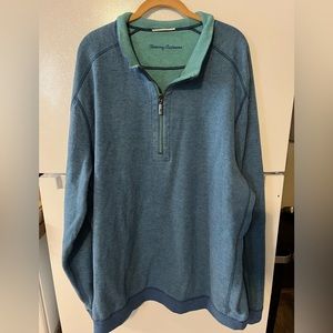 Tommy Bahama Flip Side Half Zip Pullover Sweater Adult Navy‎ Blue Marlin Mens